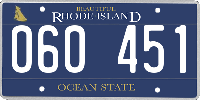 RI license plate 060451