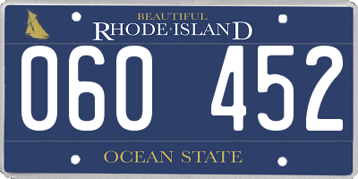 RI license plate 060452