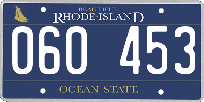 RI license plate 060453