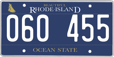 RI license plate 060455