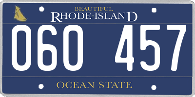 RI license plate 060457