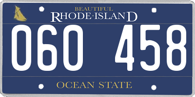 RI license plate 060458