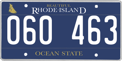 RI license plate 060463