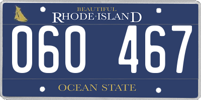 RI license plate 060467