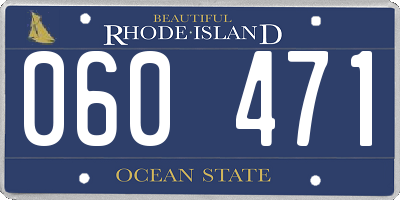 RI license plate 060471