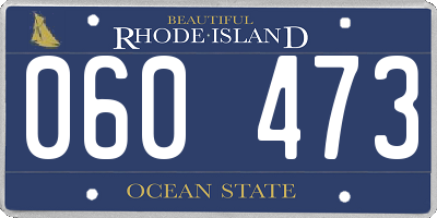 RI license plate 060473