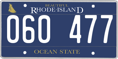 RI license plate 060477