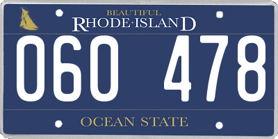 RI license plate 060478