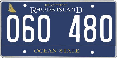 RI license plate 060480