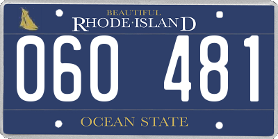 RI license plate 060481