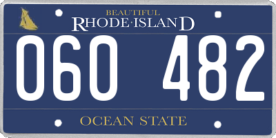 RI license plate 060482