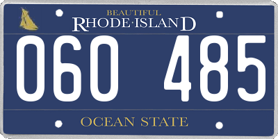RI license plate 060485