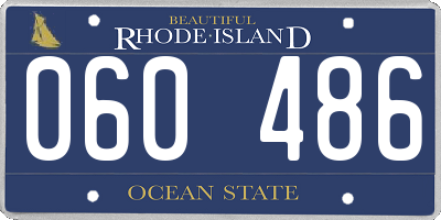 RI license plate 060486