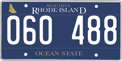 RI license plate 060488