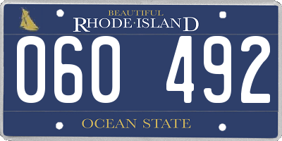 RI license plate 060492