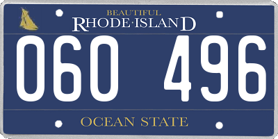 RI license plate 060496