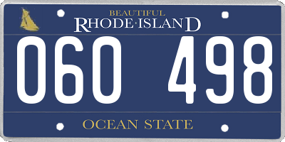RI license plate 060498