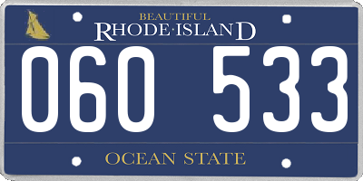 RI license plate 060533
