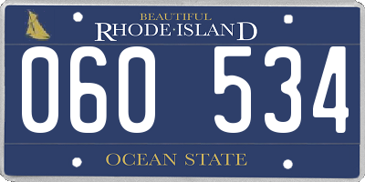 RI license plate 060534