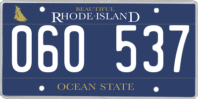 RI license plate 060537