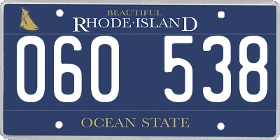 RI license plate 060538