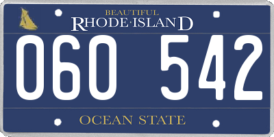 RI license plate 060542