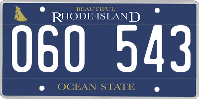 RI license plate 060543