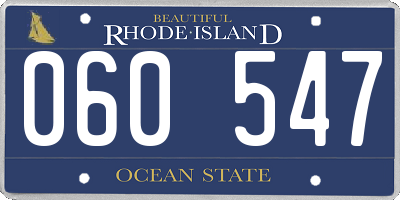 RI license plate 060547