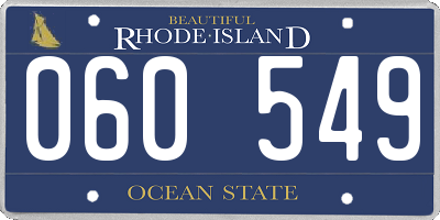 RI license plate 060549