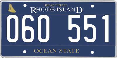 RI license plate 060551