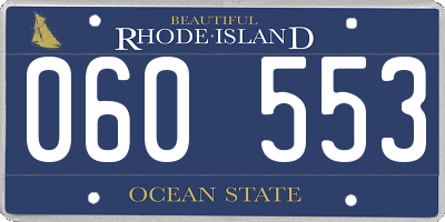 RI license plate 060553
