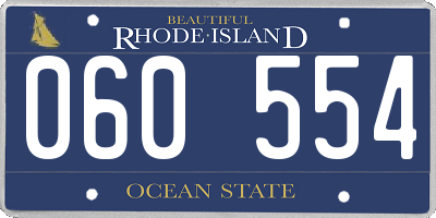 RI license plate 060554
