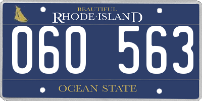 RI license plate 060563