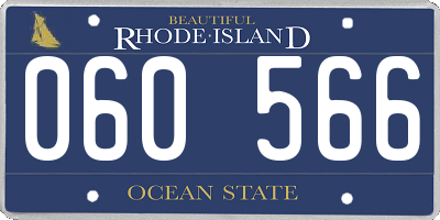RI license plate 060566