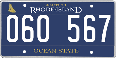 RI license plate 060567