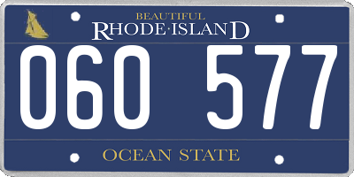 RI license plate 060577