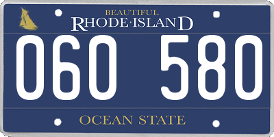 RI license plate 060580