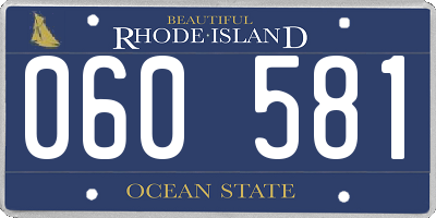 RI license plate 060581