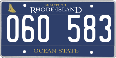 RI license plate 060583