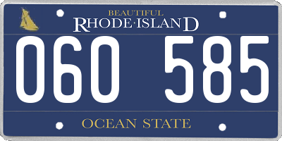 RI license plate 060585