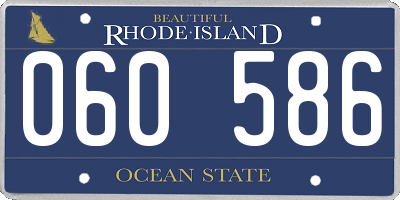 RI license plate 060586