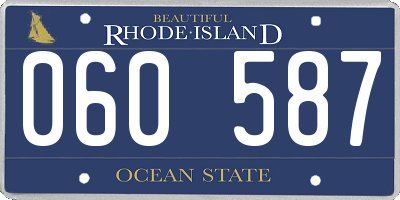 RI license plate 060587