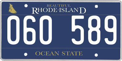 RI license plate 060589