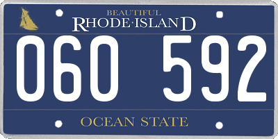 RI license plate 060592