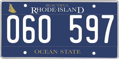 RI license plate 060597