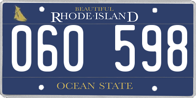 RI license plate 060598