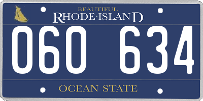 RI license plate 060634