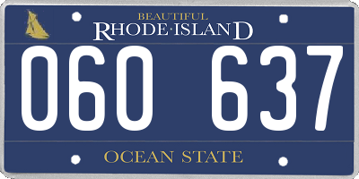 RI license plate 060637