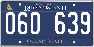 RI license plate 060639