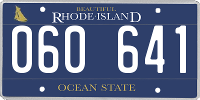 RI license plate 060641
